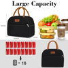 Picture of Coobiiya Lunch Box Lunch Bag for Women Adults Men, Reusable Cute Lunch Pail bag - Leakproof, Insulated Lunch Box Tote with Large Capacity, Cooler Lunch Container for Work/Travel/Office (Black)