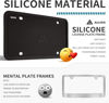 Picture of Aujen Silicone License Plate Frames Black, 2 Pack Car License Plate Frame, Universal US Car Black License Plate Holders Brackets Rust-Proof, Rattle-Proof, Weather-Proof Car Accessories(Black)