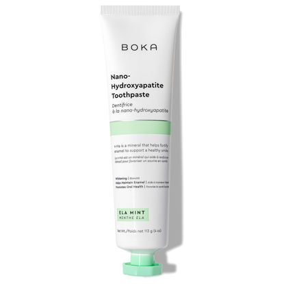 Picture of Boka Fluoride Free Toothpaste Nano Hydroxyapatite, Helps Remineralize, Appropriate for Sensitive Teeth, Whitening - for Adult, Kids Oral Care - Ela Mint Flavor, 4 Fl Oz 1Pk US Manufactured