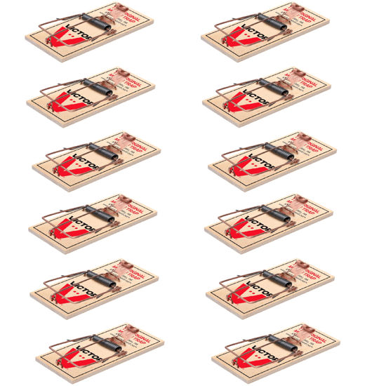 Picture of Victor M150-12 Metal Pedal Sustainably Sourced FSC Wood Snap Mouse Trap - 12 Traps