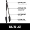 Picture of Gorilla Grip Stainless Steel Heat Resistant Kitchen Tongs for Cooking, Set of 2 BBQ Tong, Non Scratch Silicone Tip for Pans, Strong Grip, Grab Food, Toss Salad, Air Fryer, Pull Lock, 7 + 9 Inch, Black