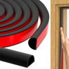 Picture of 23ft Weather Stripping Door Seal, Silicone Door Seal Strip D Shaped Door Weather Stripping Self Adhesive Door Weather Stripping for Door Frame/Window (Black 3/8"(W)×1/4"（T) ×23ft(L)