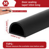 Picture of 23ft Weather Stripping Door Seal, Silicone Door Seal Strip D Shaped Door Weather Stripping Self Adhesive Door Weather Stripping for Door Frame/Window (Black 3/8"(W)×1/4"（T) ×23ft(L)