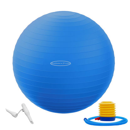 Picture of Fitvids Anti-Burst and Slip Resistant Exercise Ball Yoga Ball Fitness Ball Birthing Ball with Quick Pump, 2,000-Pound Capacity, Blue, 22-inch, M