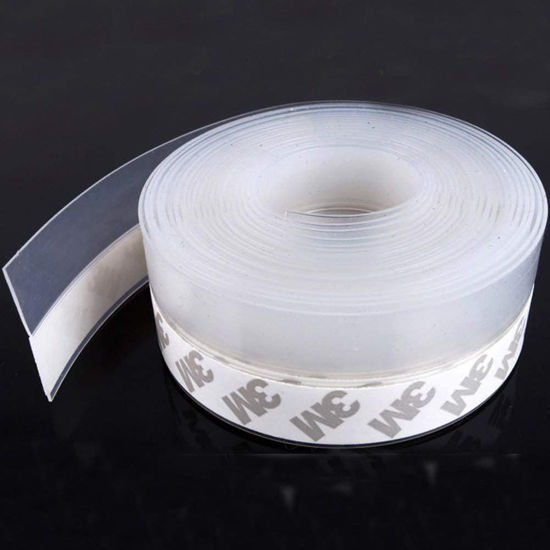Picture of TAROSE Weather Stripping, Silicone Door Seal Strip Door, Window, Transparent 16 Feet Long (Width 25mm)