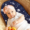 Picture of Unnivoll Baby Bassinet Sheets Girl Boy, Fitted Bassinet Sheet Set 3 Pack Bassinet Mattress Sheets Universal Fit for Rectangle, Round, Oval, Hourglass Mattress, Soft Breathable Blue Gray Planet