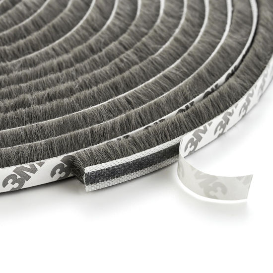 Picture of 33 Ft Window Seal Strip, 0.35 inch x 0.35 inch Sliding Door Weather Stripping Window Seal, Pile Self Adhesive Window Weather Stripping,Door Noise Blocker, Grey