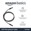 Picture of Amazon Basics XLR Male to Female Microphone Cable for Speaker or PA System, All Copper Conductors, 6MM PVC Jacket, 6 Foot, Black