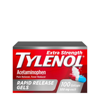 Picture of Tylenol Extra Strength Acetaminophen Rapid Release Gels, Pain Reliever & Fever Reducer, 100 ct