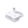 Picture of Travel Power Strip with USB Ports, Addtam 4 Outlets 3 USB(2 USB C) with 4FT Wrapped Flat Plug Power Strip, Short Small Extension Cord for Travel Cruise Ship Essentials, White