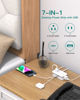 Picture of Travel Power Strip with USB Ports, Addtam 4 Outlets 3 USB(2 USB C) with 4FT Wrapped Flat Plug Power Strip, Short Small Extension Cord for Travel Cruise Ship Essentials, White