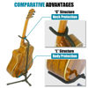 Picture of GLEAM Guitar Stand - Adjustable Fit Electric, Classical Guitars and Bass, Accessories, Folding Type Black (CG-4)