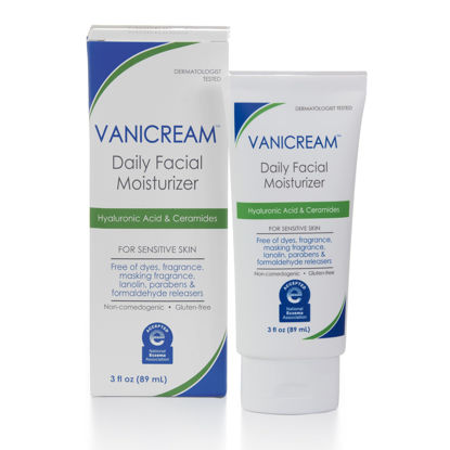 Picture of Vanicream Daily Facial Moisturizer With Ceramides and Hyaluronic Acid - Formulated Without Common Irritants for Those with Sensitive Skin, 3 fl oz (Pack of 1)
