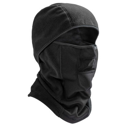 Picture of Mens Balaclava Winter Ski Face Mask Breathable Windproof Thermal for Motorcycle Riding Cycling in Cold Weather Black