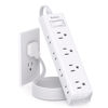 Picture of Flat Plug Power Strip, Ultra Thin Extension Cord - Addtam 12 Widely AC 3 Sides Multiple Outlets, 5Ft, 900J Surge Protector, Wall Mount, Desk Charging Station for Home Office Dorm Room Essentials