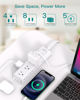 Picture of Flat Plug Power Strip, Ultra Thin Extension Cord - Addtam 12 Widely AC 3 Sides Multiple Outlets, 5Ft, 900J Surge Protector, Wall Mount, Desk Charging Station for Home Office Dorm Room Essentials