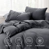 Picture of Bedsure Queen Sheet Set - 4 Pieces Soft Queen Size Sheets - Breathable & Cooling - Hotel Luxury - Easy Care Polyester Microfiber Bedding for Women, Men, Dark Grey