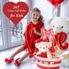 Picture of Small Woven Basket with Gift Bag Bow and Greeting Card, Basket for Gift Empty with "LOVE" Alphabet Stickers, Cute Baby Gift Basket for Nursery, 12 x 8 x 5.5" Rope Basket with Handles(Red & Pink)