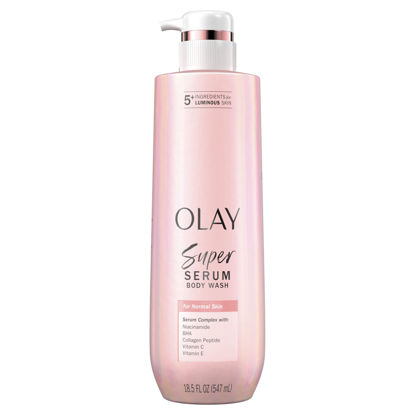 Picture of Olay Super Serum Body Wash for Normal Skin, 24hr Long Lasting Hydration, 5+ Ingredient Serum Complex for Bright Even Firm Luminous Skin, 18.5 fl oz