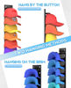 Picture of 2 Pack Hat Organizer for Baseball Caps, Strong Adhesive Hat Rack for Wall, Multilayer Hat Storage Display Holder, Wall Mounted Hat Hooks Hold up to 18 Hats for Closet Door and Bedroom (Black)