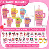 Picture of Valentines Day Gifts for Kids,24 Pack Kids Valentines Day Cards with 10mm Valentine Straw Toppers for 30Oz & 40Oz Tumblers,Funny Valentine Exchange Card Gifts for Teenagers, Boys, Girls, Kids & Adults