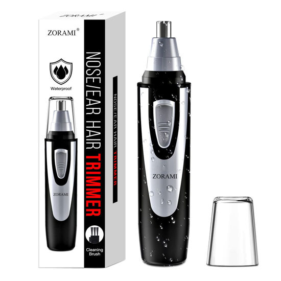 Picture of Ear and Nose Hair Trimmer Clipper - 2024 Professional Painless Eyebrow & Facial Hair Trimmer for Men Women,Battery-Operated Trimmer with IPX7 Waterproof,Dual Edge Blades for Easy Cleansing Black