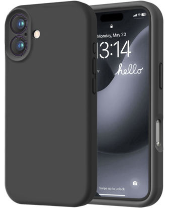 Picture of LOVE 3000 Designed for iPhone 16 Case, Premium Silicone with [Soft Anti-Scratch Microfiber Lining] Shockproof Protective Phone Case for Men Women Girls 6.1", Black