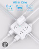 Picture of Surge Protector Power Strip - 8 Outlets with 4 USB (2 USB C) Charging Ports, Multi Plug Outlet Extender, 5Ft Braided Extension Cord, Flat Plug Wall Mount Desk USB Charging Station for Home Office ETL