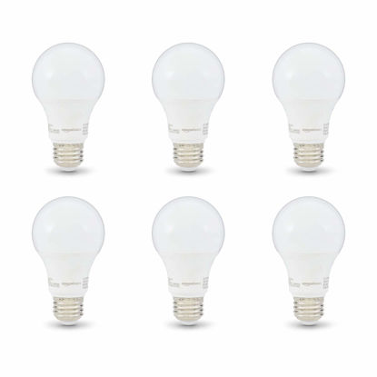 Picture of Amazon Basics Soft White LED Light Bulb, A19, 40 Watt Equivalent, Energy Efficient 6W, E26 Standard Base, 2700K, Non-Dimmable, 10,000 Hour Lifetime, 6-Pack