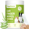 Picture of PawSono Ear Finger Wipes for Dogs & Cats, Thicker Dog Ear Cat Ear Wipes, Natural Relief Cat Ear Cleaner Dog, Effectively Remove Ear Wax for Dog Kitten Rabbit, Fresh Aloe Scent Deodorizing, 50 Count