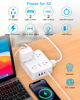 Picture of Surge Protector Power Strip, Extension Cord with Multiple Outlets, 5 Ft Ultra Thin Flat Plug 8 Outlets 4 USB Ports(2USB C),1080J Multi Plug Outlet Extender for Home Office College Dorm Room Essentials