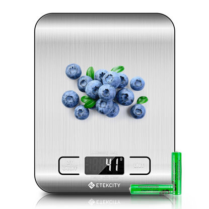 Picture of Etekcity Food Kitchen Scale, Digital Grams and Ounces for Weight Loss, Baking, Cooking, Keto and Meal Prep, LCD Display, Medium, 304 Stainless Steel