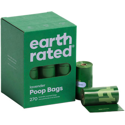 Picture of Earth Rated Poop Bags for Dogs, Guaranteed Leak Proof and Extra Thick Waste Bag Refill Rolls, Lavender Scented, 270 Count