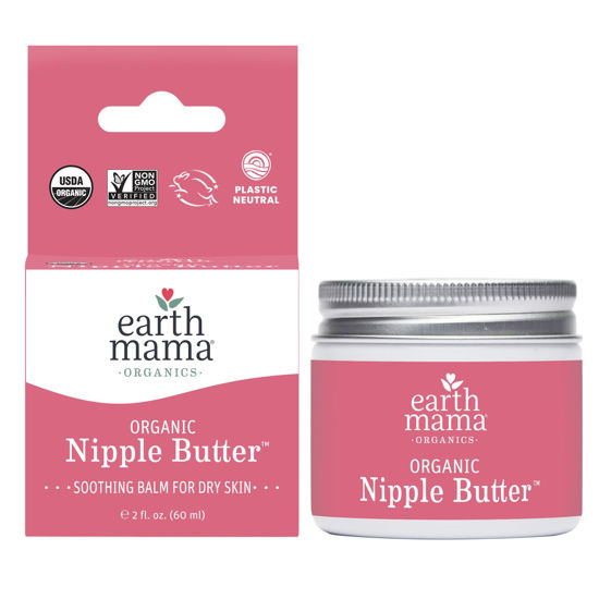 Picture of Earth Mama Organic Nipple Butter™ | Nipple Cream Safe for Breastfeeding | Postpartum Essentials for Nursing | Non Lanolin Nipple Cream, 2-Fluid Ounce