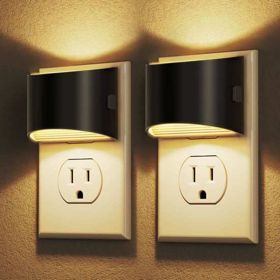 Picture of DORESshop LED Night Light[2 Pack], Night Lights Plug into Wall, 3 Level Brightness Adjustable Plug in Night Light, Dusk to Dawn Sensor, Nightlights for Adults, Bedroom, Bathroom, Hallway, 3000K