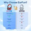 Picture of EarFun Kids Headphones Wired with Microphone, 85/94dB Volume Limit Portable Headphones for Kids with Shareport, Stereo Sound Foldable Headset for School/Tablet/iPad/Kindle, Black Red