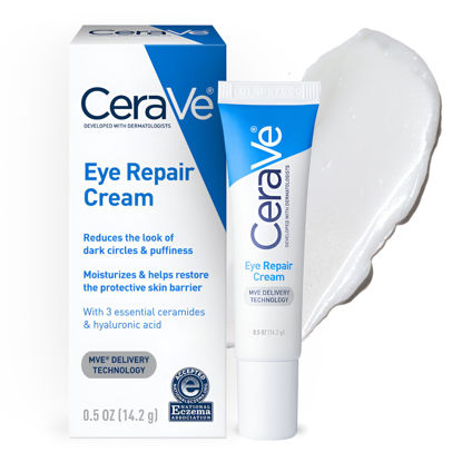 Picture of CeraVe Eye Repair Cream, Under Eye Cream For Puffiness And Bags Under Eyes, Hyaluronic Acid + Niacinamide + Marine Botanical Complex, Oil Free & Opthalmologist Tested