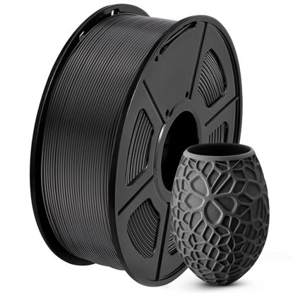 Picture of SUNLU PLA 3D Printer Filament PLA Filament 1.75mm, Neatly Wound PLA 3D Printing Filament 1.75mm, Dimensional Accuracy +/- 0.02 mm, Fit Most FDM 3D Printers, 1kg Spool (2.2lbs), PLA Black