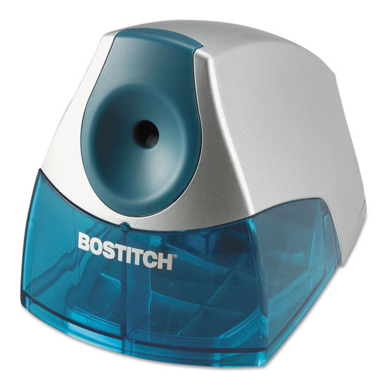 Picture of Bostitch Office Personal Electric Pencil Sharpener, Powerful Stall-Free Motor, High Capacity Shavings Tray, Blue