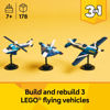 Picture of LEGO Creator 3 in 1 Aircraft Race Plane Toy - Building Toy with 3 Building Options, Airplane, Fighter Jet, or Helicopter - Gift Idea for Kids, Boys and Girls, Ages 7+ - 31160