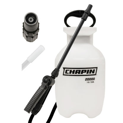 Picture of Chapin 20000 Made in USA 1 -Gallon Lawn and Garden Pump Pressured Sprayer, for Spraying Plants, Garden Watering, Weeds and Pests, Polypropylene, Translucent White