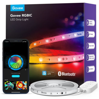 Picture of Govee RGBIC LED Strip Lights, Smart LED Lights for Bedroom, Bluetooth LED Lights APP Control, DIY Multiple Colors on One Line, Color Changing LED Strip Lighting Music Sync, Christmas Decor, 16.4ft