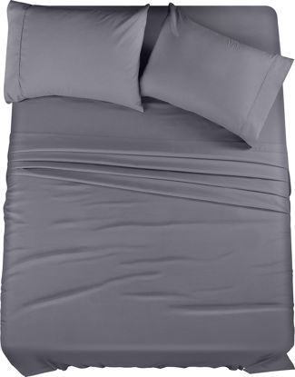 Picture of Utopia Bedding Queen Bed Sheets Set - 4 Piece Bedding - Brushed Microfiber - Shrinkage and Fade Resistant - Easy Care (Queen, Grey)