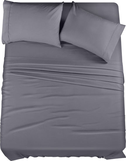 Picture of Utopia Bedding Queen Bed Sheets Set - 4 Piece Bedding - Brushed Microfiber - Shrinkage and Fade Resistant - Easy Care (Queen, Grey)