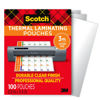 Picture of Scotch Thermal Laminating Pouches, For Use With Thermal Laminators, 8.9 x 11.4 Inches, Letter Size Sheets, 100 Count (Pack of 1)