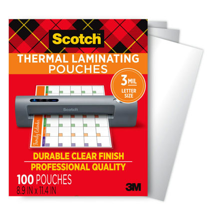 Picture of Scotch Thermal Laminating Pouches, For Use With Thermal Laminators, 8.9 x 11.4 Inches, Letter Size Sheets, 100 Count (Pack of 1)