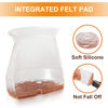 Picture of 24 Pcs Chair Leg Floor Protectors for Hardwood Floors Silicone Covers to Protect Wood Tile Floors Felt Pads Furniture Leg Caps Non Slip Reduce Noise (Fit:1.3"-2")