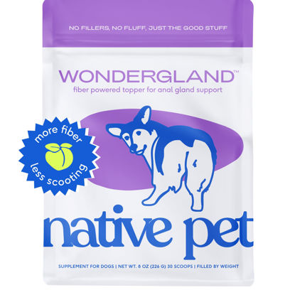 Picture of Native Pet WonderGland - Dog Anal Gland Treatment Using Fiber for Dogs - Prevent Scooting for Dogs Anal Gland Supplement Including Dog Gut Health Probiotics for Anal Gland Support - 30 Scoops