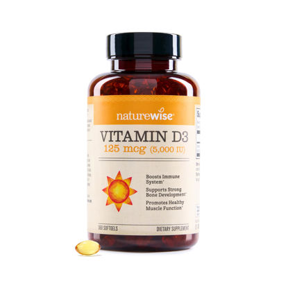 Picture of NatureWise Vitamin D3 5000iu (125 mcg) 1 Year Supply for Healthy Muscle Function, and Immune Support, Non-GMO, Gluten Free in Cold-Pressed Olive Oil, Packaging Vary ( Mini Softgel), 360 Count