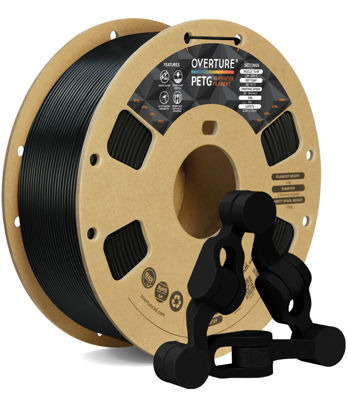 Picture of OVERTURE PETG Filament 1.75mm, 3D Printer Filament, 1kg Filament (2.2lbs), Dimensional Accuracy Probability +/- 0.02 mm, Fit Most FDM Printers (Black (1-Pack))